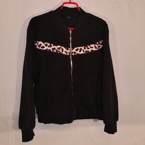 Zyia Active Ladies Sherpa Full Zip Bomber Style Jacket